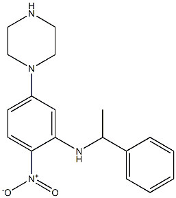 (2-Nitro-5-piperazin-1-yl-phenyl)-(1-phenyl-ethyl)-amine Struktur