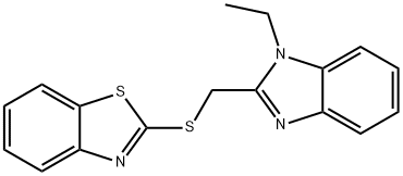 2-(1-Ethyl-1H-benzoimidazol-2-ylmethylsulfanyl)-benzothiazole Structure