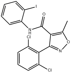 3-(2,6-dichlorophenyl)-N-(2-iodophenyl)-5-methyl-1,2-oxazole-4-carboxamide Struktur