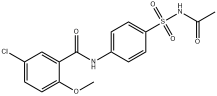 N-[4-(acetylsulfamoyl)phenyl]-5-chloro-2-methoxybenzamide Struktur