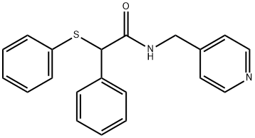 2-phenyl-2-phenylsulfanyl-N-(pyridin-4-ylmethyl)acetamide Struktur