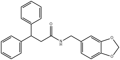 N-(1,3-benzodioxol-5-ylmethyl)-3,3-diphenylpropanamide Struktur