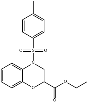 4-(Toluene-4-sulfonyl)-3,4-dihydro-2H-benzo[1,4]oxazine-2-carboxylic acid ethyl ester Struktur