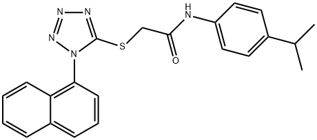 2-(1-naphthalen-1-yltetrazol-5-yl)sulfanyl-N-(4-propan-2-ylphenyl)acetamide Struktur