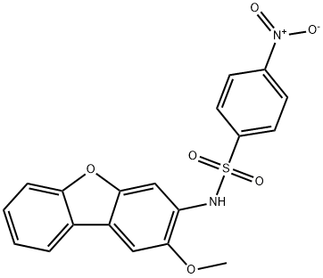 N-(2-methoxydibenzofuran-3-yl)-4-nitrobenzenesulfonamide Struktur