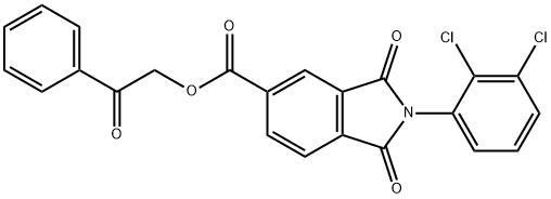 2-oxo-2-phenylethyl 2-(2,3-dichlorophenyl)-1,3-dioxo-2,3-dihydro-1H-isoindole-5-carboxylate Struktur