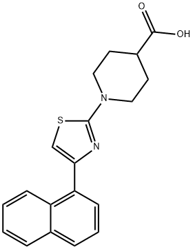 1-(4-Naphthalen-1-yl-thiazol-2-yl)-piperidine-4-carboxylic acid Struktur