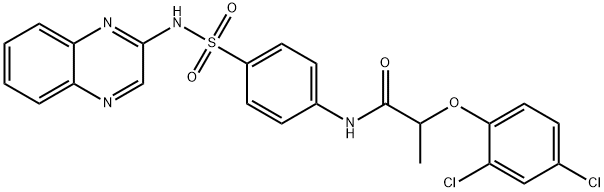 2-(2,4-dichlorophenoxy)-N-[4-(quinoxalin-2-ylsulfamoyl)phenyl]propanamide Struktur