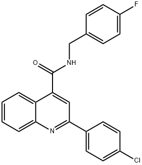 2-(4-chlorophenyl)-N-[(4-fluorophenyl)methyl]quinoline-4-carboxamide Struktur