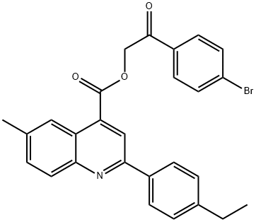 2-(4-bromophenyl)-2-oxoethyl 2-(4-ethylphenyl)-6-methylquinoline-4-carboxylate Struktur