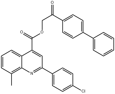 2-(biphenyl-4-yl)-2-oxoethyl 2-(4-chlorophenyl)-8-methylquinoline-4-carboxylate Struktur