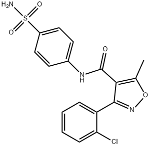 3-(2-chlorophenyl)-5-methyl-N-(4-sulfamoylphenyl)-1,2-oxazole-4-carboxamide Struktur