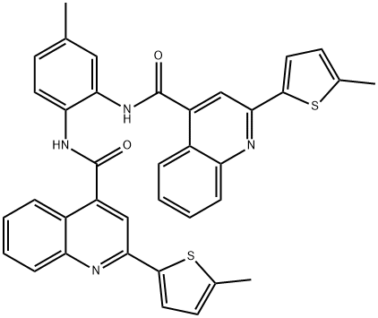 N-[4-methyl-2-[[2-(5-methylthiophen-2-yl)quinoline-4-carbonyl]amino]phenyl]-2-(5-methylthiophen-2-yl)quinoline-4-carboxamide Struktur