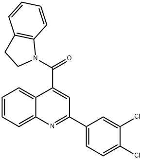 [2-(3,4-dichlorophenyl)quinolin-4-yl]-(2,3-dihydroindol-1-yl)methanone Struktur