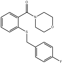 [2-[(4-fluorophenyl)methylsulfanyl]phenyl]-morpholin-4-ylmethanone Struktur