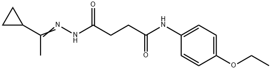 4-[2-(1-cyclopropylethylidene)hydrazino]-N-(4-ethoxyphenyl)-4-oxobutanamide Struktur