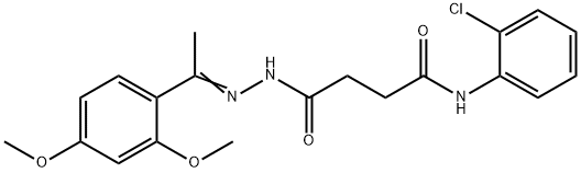 N-(2-chlorophenyl)-4-{2-[1-(2,4-dimethoxyphenyl)ethylidene]hydrazino}-4-oxobutanamide Struktur