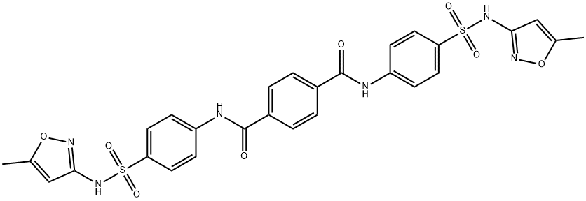 N,N'-bis(4-{[(5-methyl-3-isoxazolyl)amino]sulfonyl}phenyl)terephthalamide Struktur