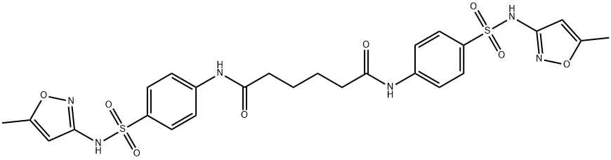 N,N'-bis(4-{[(5-methyl-3-isoxazolyl)amino]sulfonyl}phenyl)hexanediamide Struktur