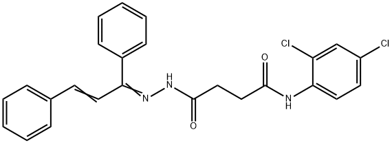 N-(2,4-dichlorophenyl)-4-[2-(1,3-diphenyl-2-propen-1-ylidene)hydrazino]-4-oxobutanamide Struktur