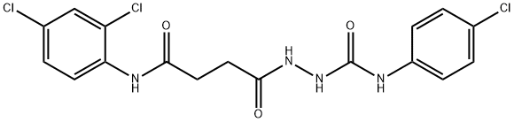 N-(4-chlorophenyl)-2-{4-[(2,4-dichlorophenyl)amino]-4-oxobutanoyl}hydrazinecarboxamide Struktur