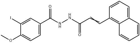 3-iodo-4-methoxy-N'-[3-(1-naphthyl)acryloyl]benzohydrazide Struktur