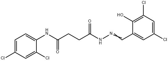 4-[2-(3,5-dichloro-2-hydroxybenzylidene)hydrazino]-N-(2,4-dichlorophenyl)-4-oxobutanamide Struktur