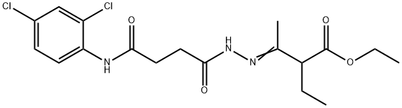 ethyl 3-({4-[(2,4-dichlorophenyl)amino]-4-oxobutanoyl}hydrazono)-2-ethylbutanoate Struktur