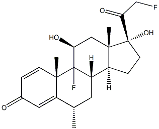 Pregna-1,4-diene-3,20-dione,9,21-difluoro-11,17-dihydroxy-6-methyl-, (6a,11b)- (9CI) Struktur