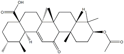 (1S,2R,4aS,6aS,6aS,6bR,8aS,10S,12aS,14bR)-10-acetyloxy-1,2,6a,6b,9,9,12a-heptamethyl-13-oxo-1,2,3,4,5,6,6a,7,8,8a,10,11,12,14b-tetradecahydropicene-4a-carboxylic acid Struktur