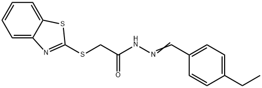 2-(1,3-benzothiazol-2-ylsulfanyl)-N-[(E)-(4-ethylphenyl)methylideneamino]acetamide Struktur