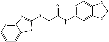 N-(1,3-benzodioxol-5-yl)-2-(1,3-benzoxazol-2-ylsulfanyl)acetamide Struktur