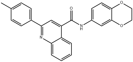 N-(2,3-dihydro-1,4-benzodioxin-6-yl)-2-(4-methylphenyl)quinoline-4-carboxamide Struktur