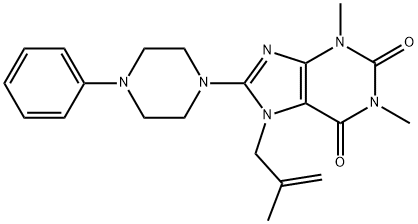 1,3-dimethyl-7-(2-methylallyl)-8-(4-phenylpiperazin-1-yl)-3,7-dihydro-1H-purine-2,6-dione Structure