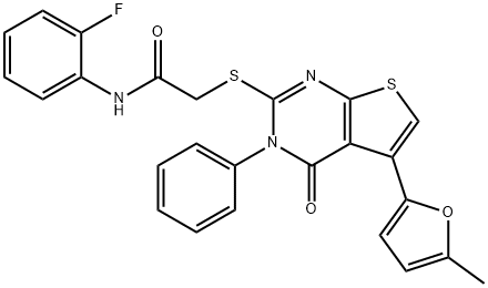 N-(2-fluorophenyl)-2-((5-(5-methylfuran-2-yl)-4-oxo-3-phenyl-3,4-dihydrothieno[2,3-d]pyrimidin-2-yl)thio)acetamide|