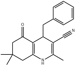 4-benzyl-2,7,7-trimethyl-5-oxo-1,4,5,6,7,8-hexahydro-3-quinolinecarbonitrile Struktur