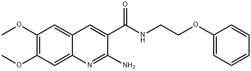 2-amino-6,7-dimethoxy-N-(2-phenoxyethyl)quinoline-3-carboxamide Struktur