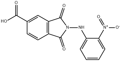 2-((2-nitrophenyl)amino)-1,3-dioxoisoindoline-5-carboxylic acid Struktur