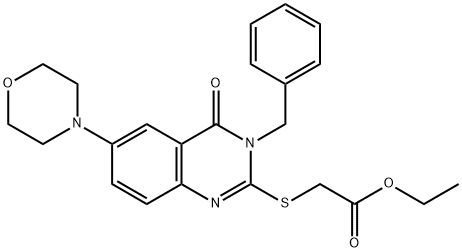 ethyl 2-((3-benzyl-6-morpholino-4-oxo-3,4-dihydroquinazolin-2-yl)thio)acetate Struktur