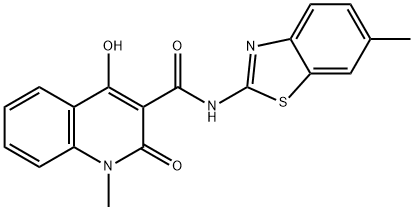 4-Hydroxy-1-methyl-2-oxo-1,2-dihydro-quinoline-3-carboxylic acid (6-methyl-benzothiazol-2-yl)-amide Struktur