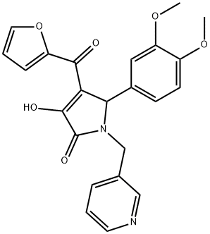 5-(3,4-dimethoxyphenyl)-4-(furan-2-carbonyl)-3-hydroxy-1-(pyridin-3-ylmethyl)-1,5-dihydro-2H-pyrrol-2-one Struktur