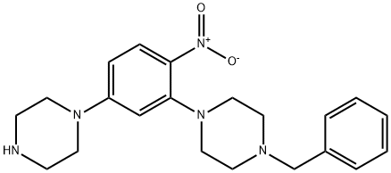 1-Benzyl-4-(2-nitro-5-piperazin-1-yl-phenyl)-piperazine Struktur