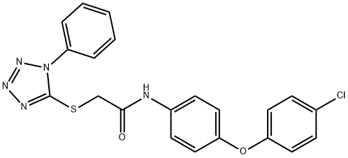 N-[4-(4-chlorophenoxy)phenyl]-2-[(1-phenyl-1H-tetrazol-5-yl)sulfanyl]acetamide Struktur