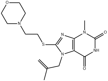 3-methyl-7-(2-methylallyl)-8-((2-morpholinoethyl)thio)-3,7-dihydro-1H-purine-2,6-dione Struktur