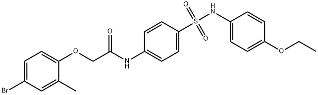 2-(4-bromo-2-methylphenoxy)-N-(4-{[(4-ethoxyphenyl)amino]sulfonyl}phenyl)acetamide Struktur