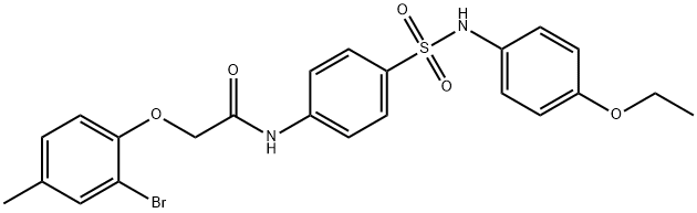 2-(2-bromo-4-methylphenoxy)-N-(4-{[(4-ethoxyphenyl)amino]sulfonyl}phenyl)acetamide Struktur