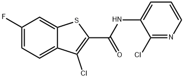 3-chloro-N-(2-chloropyridin-3-yl)-6-fluoro-1-benzothiophene-2-carboxamide Struktur