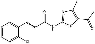 N-(5-acetyl-4-methyl-1,3-thiazol-2-yl)-3-(2-chlorophenyl)acrylamide Struktur