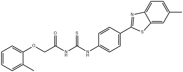 N-({[4-(6-methyl-1,3-benzothiazol-2-yl)phenyl]amino}carbonothioyl)-2-(2-methylphenoxy)acetamide Struktur