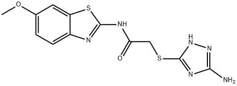 2-[(5-amino-1H-1,2,4-triazol-3-yl)sulfanyl]-N-(6-methoxy-1,3-benzothiazol-2-yl)acetamide Struktur